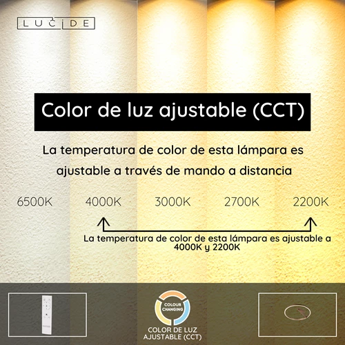 Lucide APPLAUSE - Lámpara de techo - Ø 60 cm - LED Regul. - CCT - 1x40W 2200K/4000K - Café | Premium - USP